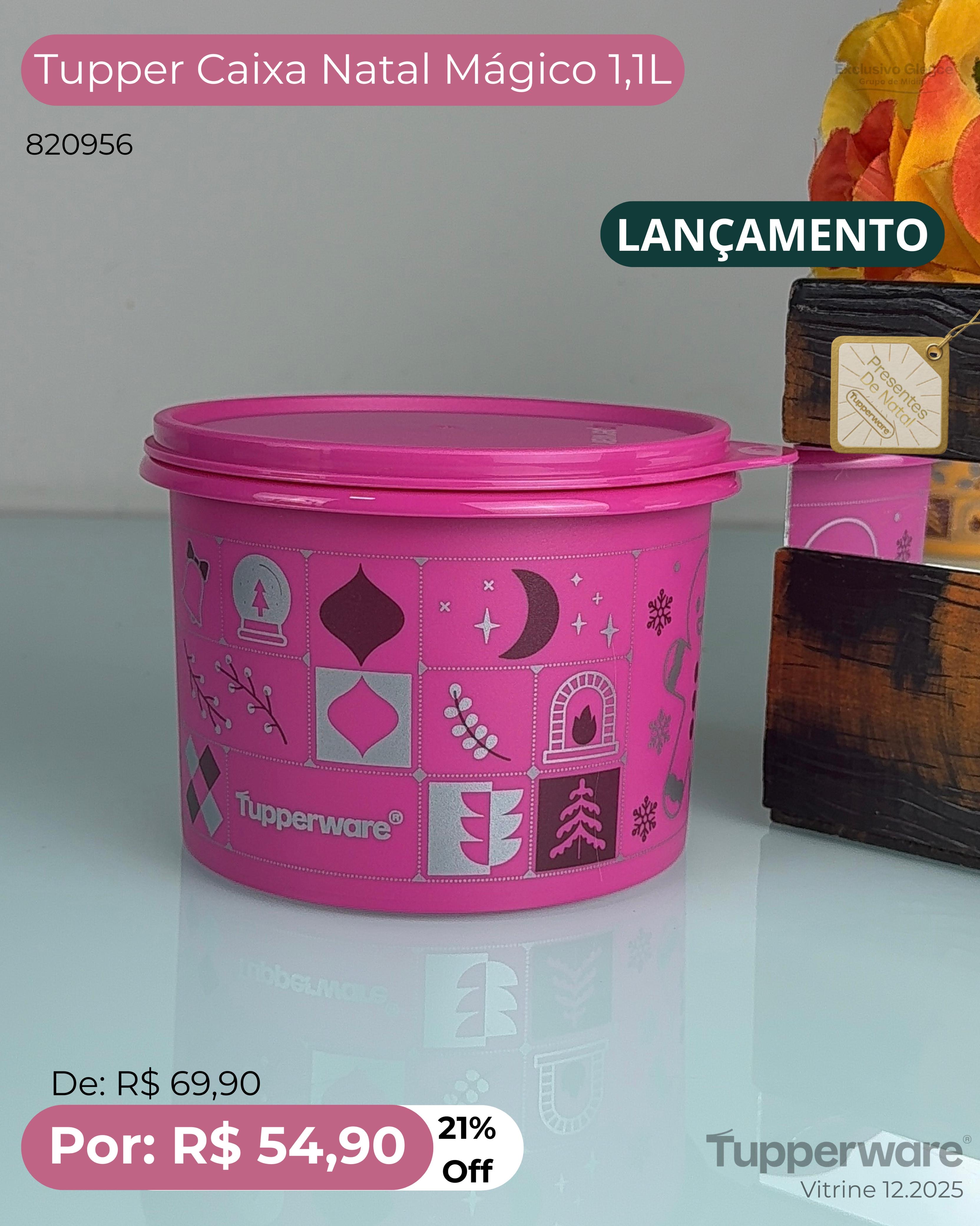 Caixa Tupper Natalina 1.1 litros