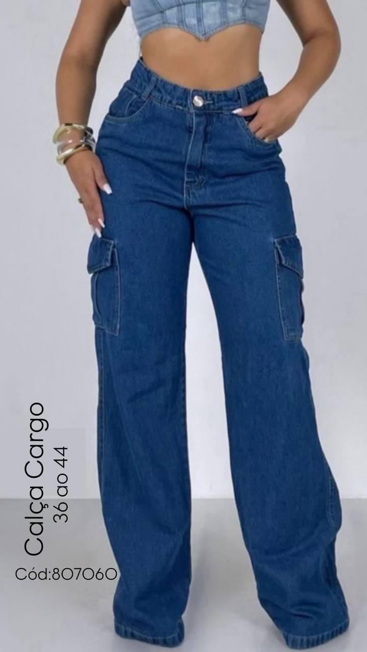 Calça wid leg cargo