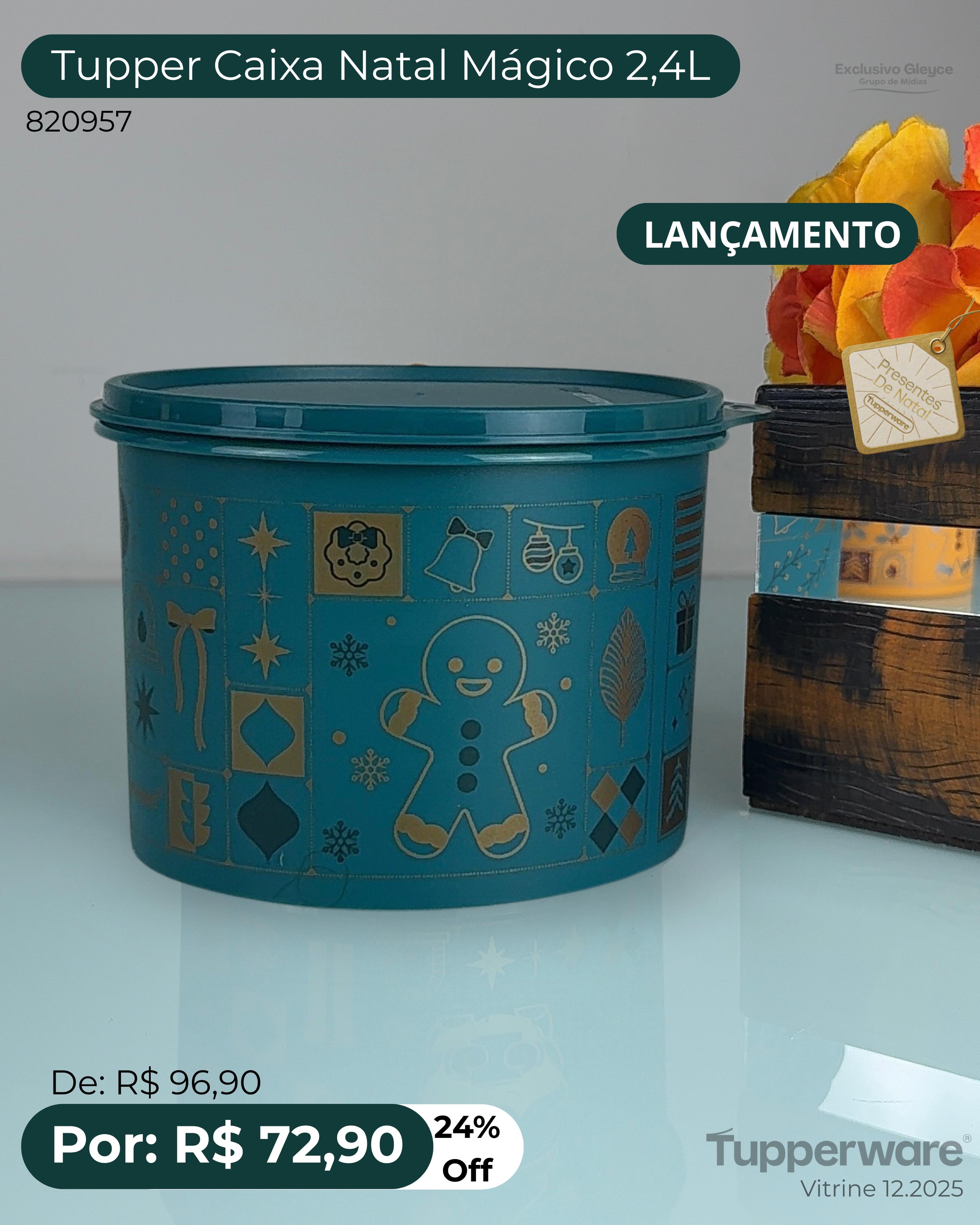 Caixa Tupper Natal 2.4 litros