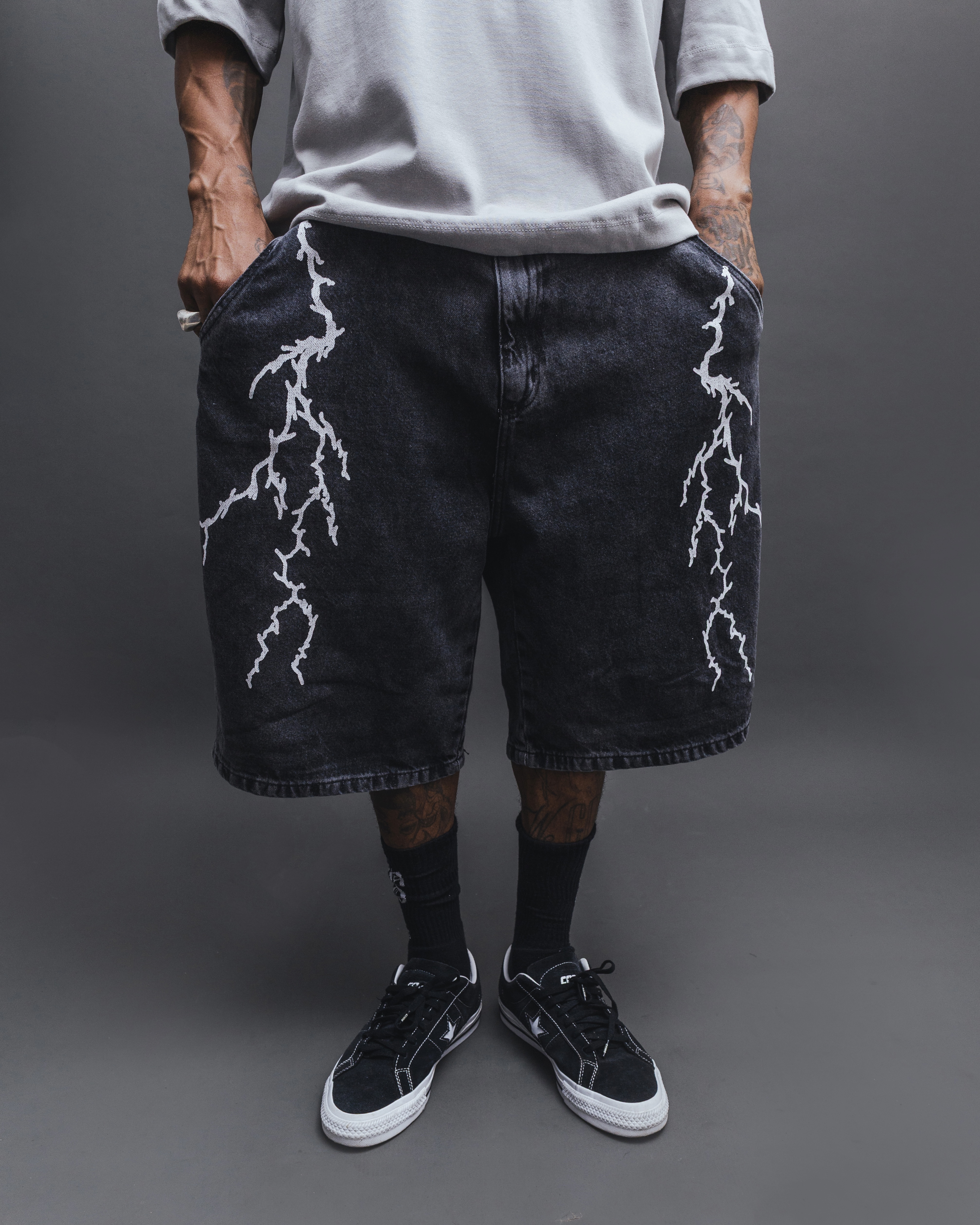 Bermuda baggy marmorizada