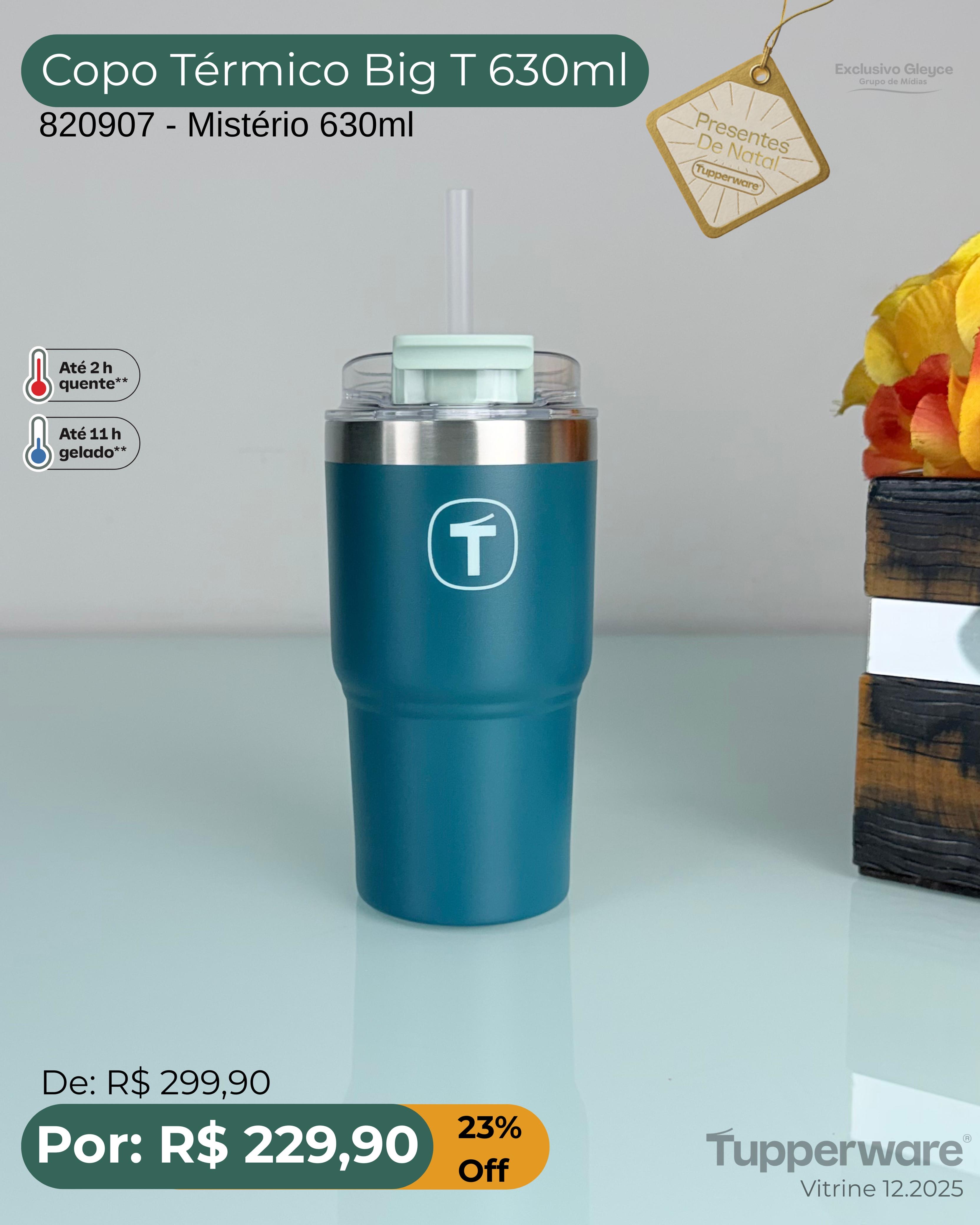 Copo térmico Big T Tupperware 630 ml